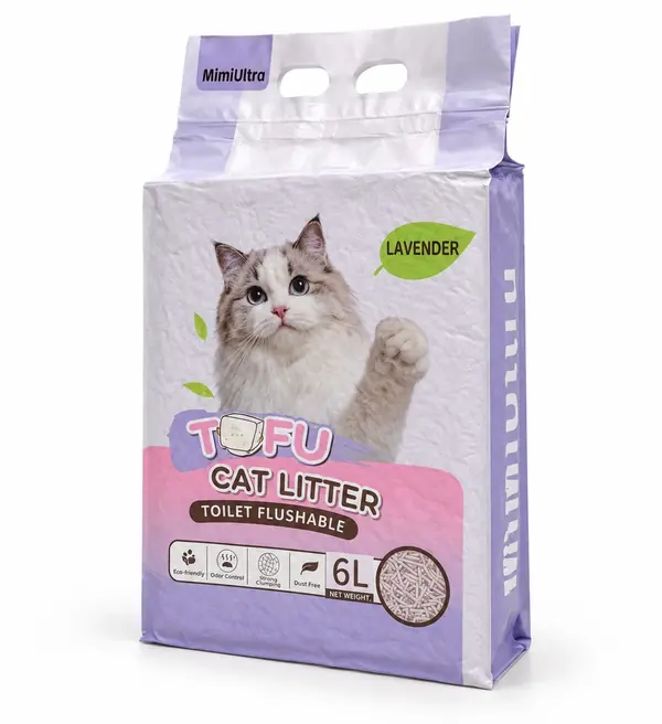 Arena de tofu biodegradable para gatos